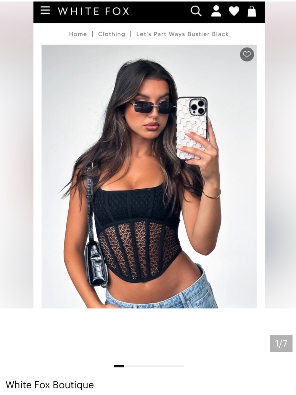 White fox crop top small